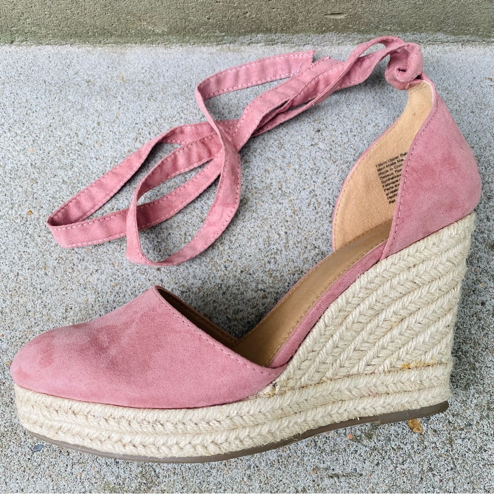 Cute Brash Wedge Espadrilles Pink Sandal - Size 8W
